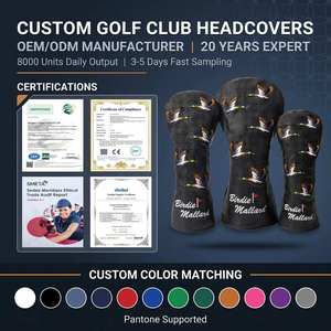 Lot de housses de tête de club de golf en cuir PU vierge pour driver et fairway wood, pour gravure laser personnalisée, vente en gros usine OEM - Product Image 1