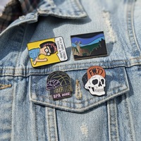 Badge en métal émaillé personnalisé avec logo, épingles décoratives pour vêtements, style jersey tendance