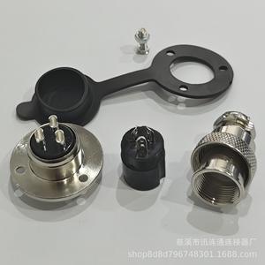 Conector y Enchufe de Aviación GX20 con Brida de 2 a 15 Pines, Aleación de Zinc, Niquelado, Contacto de Cobre Plateado - Product Image 3