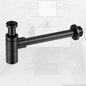 SANIPRO <span class=keywords><strong>Sifone</strong></span> Economico Moderno per Scarico Bagno in Ottone, Trappola a Bottiglia Nera Anti-Odore 1 1/4'' per Lavabo - Product Image 2