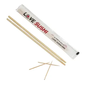 Eco Friendly High Quality Bamboo Natural Color Cheap Price Wholesale Custom Logo Disposable Bamboo Hashi Chopsticks