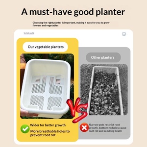 Pot de fleurs en résine de style pastoral HUFU pour légumes et fraises, grande taille, résistant au soleil - Product Image 4