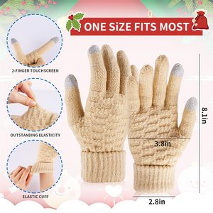 Gants d'<span class=keywords><strong>hiver</strong></span> pour femmes compatibles avec les écrans tactiles - 4 paires de mitaines en coton/élasthanne pour le froid, design tendance - Product Image 3