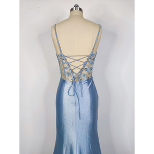 Abiti da Sera Eleganti a <span class=keywords><strong>Sirena</strong></span> in Raso con Ricami in Strass e Spacco per Donne - Product Image 6