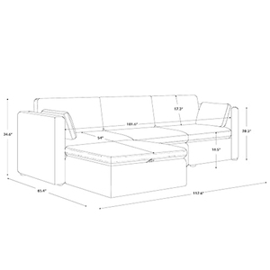 Canapé modulaire surdimensionné en forme de L, canapé réversible avec chaise longue pour salon, canapé modulaire 4 places avec ottoman de rangement - Product Image 2