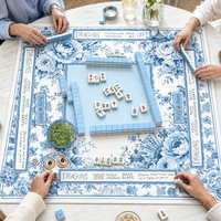 Tapis de Mahjong Américain OEM Chinoiserie en Caoutchouc Mutispandex Silencieux, Tapis de Bureau Lavable, Accessoires de Mahjong, Faible MOQ
