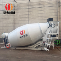 Malaxeur à béton mobile remorquable, cuve de mélange de béton diesel montée sur remorque pour travaux de construction