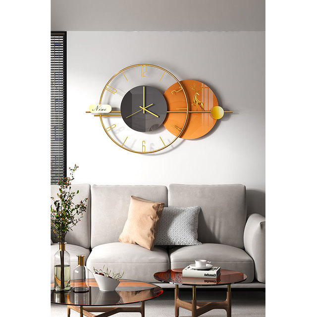 Nordic Household Wall Minimalist Clock Living Room Silent Time Pieces Luxury Personality Fashion Wall-Mounted Clock With Light