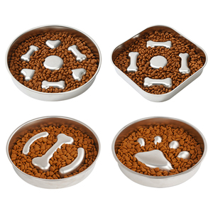 Dễ dàng để làm sạch thép không gỉ <span class=keywords><strong>Pet</strong></span> Dog Cat Bowl với thức ăn chậm chức năng với chống trượt dưới - Product Image 2