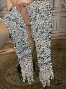 ZD Neuerscheinung Luxuriöses Strass & Perlen Bodycon Ballkleid Bodenlang Natürliche Taillenlinie Abendkleid für Abschlussball und Partys - Product Image 5