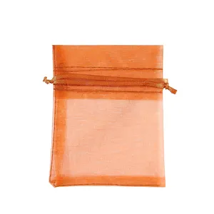 Colorful Organza Gift Bag Candy Packaging Blank Christmas Makeup Drawstring Bag Yellow Drawstring Bag