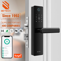 Serrure intelligente étanche de bonne qualité serrure de porte en acier en bois d'empreintes digitales serrure de porte numérique Tuya sans fil Wifi intelligente pour la maison