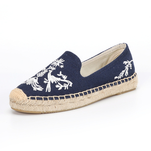 <span class=keywords><strong>Espadrilles</strong></span> brodées à la main pour femmes, <span class=keywords><strong>semelle</strong></span> en <span class=keywords><strong>corde</strong></span> de jute, dessus en toile, mocassins à enfiler, antidérapants, polyvalents pour le printemps et l'été, décontractés - Product Image 4