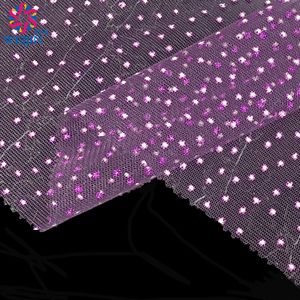염색 폴리에스터 강화 메쉬 보라색 별이 빛나는 하늘 분말 코팅 호일 얇은 명주 그물 메쉬 니트 원단 반짝이 내마모성 원단 원피스 - Product Image 4