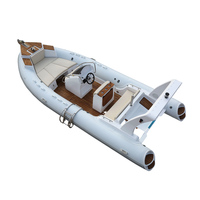 Bateau pneumatique RIB-600B avec coque en fibre de verre et tubes en PVC, bateau de pêche pour lac, rivière et navigation côtière