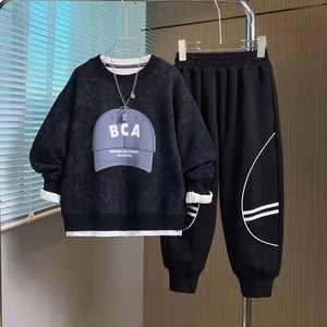 Custom Sporty Oversize <strong>Boys</strong> <strong>Clothing</strong> Sets Chinese Style Print Long Sleeve Casual Holiday Celebrations Ribbed Suit Baby Kids - Product Image 5