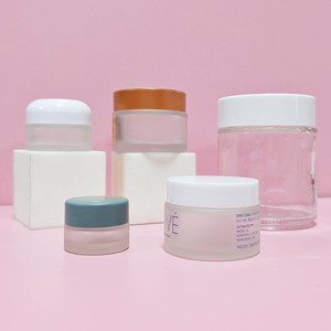 Luxury Skincare Packaging Jar <b>Container</b> 5g 10g 15g 20g 30g 50g 60g 100g Clear Frosted Cosmetic <b>Glass</b> Cream Packaging Jar - Product Image 3