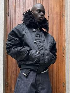 2025 ओम कस्टम कॉलर हूडेड फ्लाइट जैकेट भारी धोया गया - Product Image 4