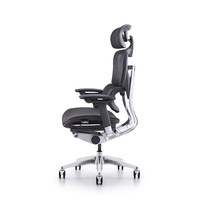 Chaise de bureau ergonomique en maille 150kg accoudoir réglable appui-tête base en aluminium chaise de bureau en maille exécutive chaise de bureau