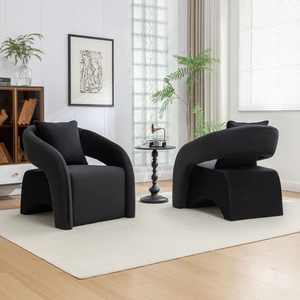 Fauteuil baril moderne rembourré, canapé de salon, fauteuil de détente, fauteuil lounge pour la maison, meubles d'hôtel - Product Image 5