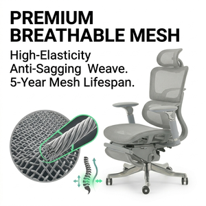 Sedia da <span class=keywords><strong>Ufficio</strong></span> Ergonomica con Poggiapiedi, Altezza Regolabile Elettricamente, Reclinabile, Poggiatesta Regolabile, Design Moderno, Commerciale - Product Image 5