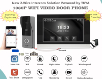 Videoportero Inteligente Económico con Tuya, Pantalla Táctil de 2M 1080P, Conexión WiFi de 2 Cables, Protocolo IP, Intercomunicador, Grabación y Detección