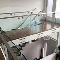 EKOO Garde-corps moderne pour balcon en verre trempé sans cadre avec support en acier inoxydable