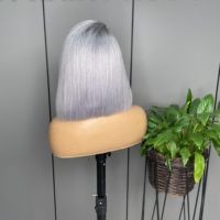 Perruque Bob Courte Droite en Cheveux Humains Remy Vietnamiens Colorés pour Femmes, Idéale pour Fêtes et Maquillage, 10 Pouces