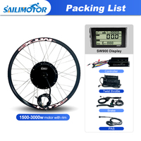 Kit de conversion de vélo électrique Sailimotor 1500W 2000W 48V 52V 60V 72V, kit de moteur de moyeu MTX 3000W pour vélo électrique