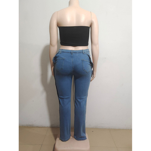 Nuovi Jeans a vita alta alla moda Street <span class=keywords><strong>pantaloni</strong></span> Casual a <span class=keywords><strong>doppio</strong></span> <span class=keywords><strong>bottone</strong></span> chiusi - Product Image 6