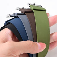 Bracelet de montre sport de haute qualité, étanche, en acier inoxydable et caoutchouc fluoré, 20 mm, 21 mm, 22 mm, bracelet souple en FKM