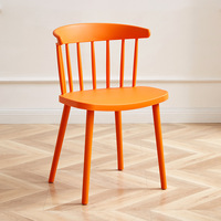 Chaises de salle à manger modernes, simples et colorées, tables et chaises de lecture, chaises de loisirs nordiques Windsor, avec dossiers