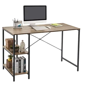 Linsy prateleira de 47 polegadas, estrutura retangular de madeira e metal para computador, estilo simples, para escritório doméstico, para escrita e laptop, tabela de estudo LS209V1-A