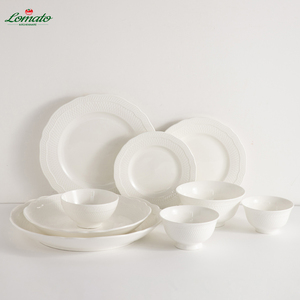 Placas de cerámica en relieve de porcelana de hueso duraderas directas de fábrica, vajilla ecológica para uso elegante en el hogar, comedor y Hotel - Product Image 1