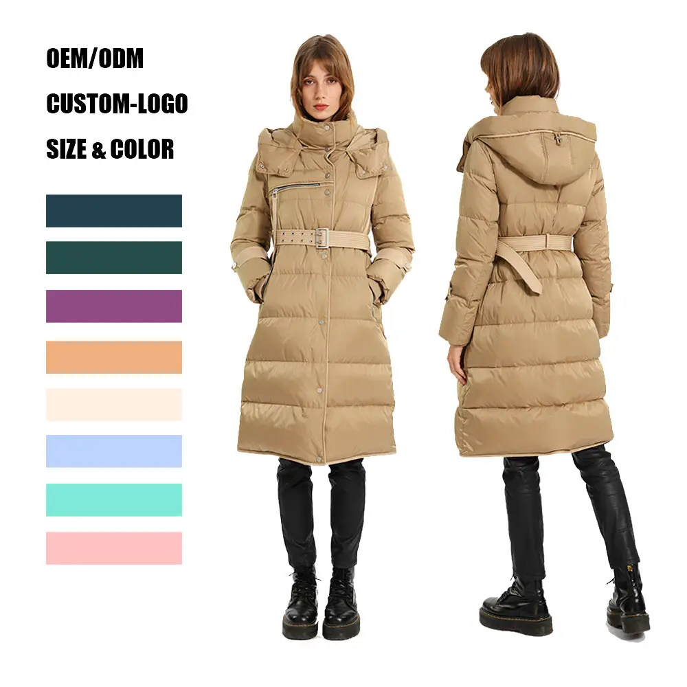 Plus Size Outerwear Casual Woman Long Winter Down Coat And Jacket With Hooded