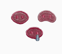 Patch en tissu brodé en forme de nez de cochon mignon, accessoires pour poupées, patch en tissu, patch brodé rose, décoration de sac, patch de petite taille