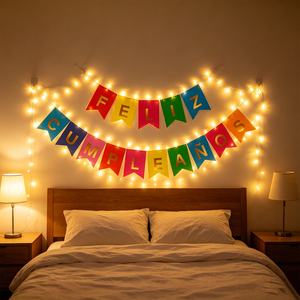 Party Love Guirnalda Happy Birthday Multicolor <b>Letters</b> Gold 16 Pcs 4M Party Banners - Product Image 5