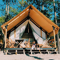 Tente Safari Entièrement Meublée pour le Glamping : Lodge de Luxe en Toile avec Isolation Thermique et Espace Salle de Bain