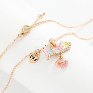 Wholesales Kids Jewelry Sister Friends Pendant Necklace for Bestie Best Friend Birthday <strong>Gift</strong> for Couple - Product Image 4