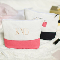 Bolsa de Cosméticos de Lona de Algodón con Logotipo Personalizado SHINY, Cierre Metálico, para Viaje, Regalos de Marca de Belleza, Moda, Lujo