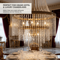 Chaîne de perles octogonales en cristal transparent de 14 mm, 1 mètre, pour lustre, décoration de mariage, fête, perles en cristal en gros