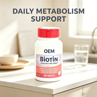 OEM Özel Etiketli Biotin Tabletleri 100 Adet 10000 MCG Besin Takviyesi Tedariki