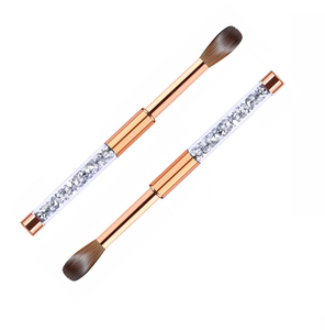Pinceau à ongles en acrylique avec manche en cristal, tube or rose avec couvercle, logo personnalisé, taille 2 à 24, poils Kolinsky, pinceau de manucure - Product Image 4