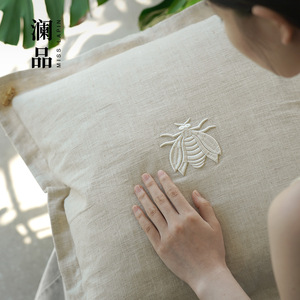 Federa decorativa per la casa tessuto da soggiorno fodera per cuscino fodera per cuscino in cotone 80% 20% ramiè in bambù - Product Image 1