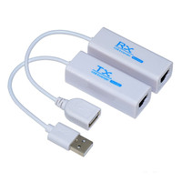 Adaptateur d'extension USB 2.0 RJ45, convertisseur de câble Ethernet TV haute définition classe 5e/6, émetteur-récepteur mâle-femelle