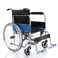 Fauteuil roulant manuel pliable en acier chromé brillant, modèle 809, classe II, pour usage clinique, best-seller, pliable, basique