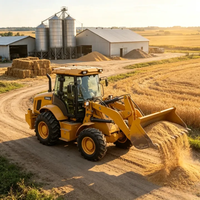 Backhoe Excavator Loader dengan Bucket 4in1, Mesin Backhoe Loader Roda 4WD Diesel untuk Pekerjaan Konstruksi Serbaguna