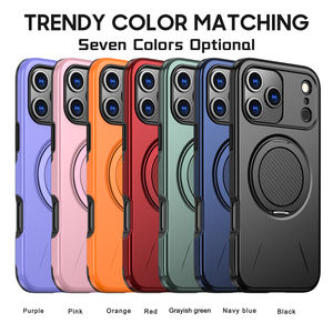 Étui magnétique robuste pour iPhone 17 Pro Max 16 15 14 13, antichoc, support de voiture avec béquille rotative à 360°, compatible Samsung - Product Image 1