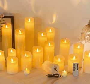 Bougie Pilier LED sans <span class=keywords><strong>Flamme</strong></span> à Télécommande, Étanche, en Plastique, Effet Scintillant, Idéale pour Décoration Extérieure et Mariages – Qualité Supérieure à Prix Abordable - Product Image 3