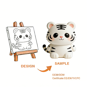 Jouet miniature en PVC Tigre Blanc mignon sur mesure, vente directe d'usine, jouet en PVC tendance, boîte personnalisée, produits en PVC professionnels sur mesure - Product Image 1